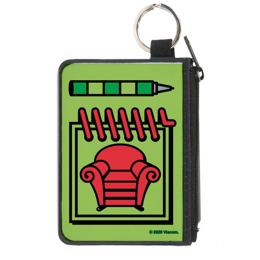 Canvas Zipper Wallet - MINI X-SMALL - Blue's Clues Steve's Handy Dandy Notebook Thinking Chair Greens Red Canvas Zipper Wallets Nickelodeon   