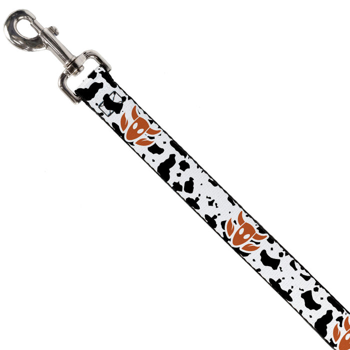 Dog Leash - Toy Story Woody Bounding Cowboy Cow Print White/Black/Brown Dog Leashes Disney   