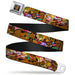 Scooby Doo Face Full Color Black Seatbelt Belt - Scooby Doo Poses/Snacks Stacked Webbing Seatbelt Belts Scooby Doo   
