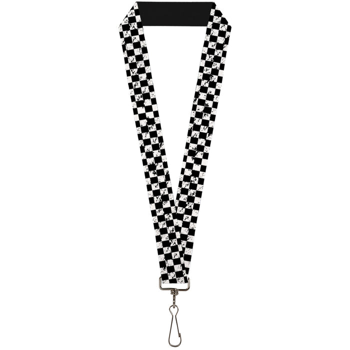 Lanyard - 1.0" - Checker Weathered Black White Lanyards Buckle-Down   