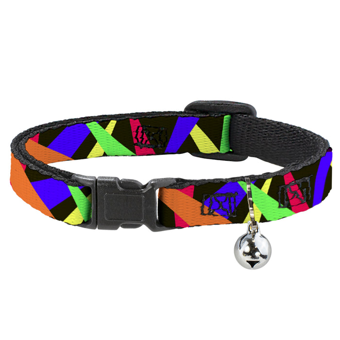 Cat Collar Breakaway - Spotlight Black Multi Neon Breakaway Cat Collars Buckle-Down   