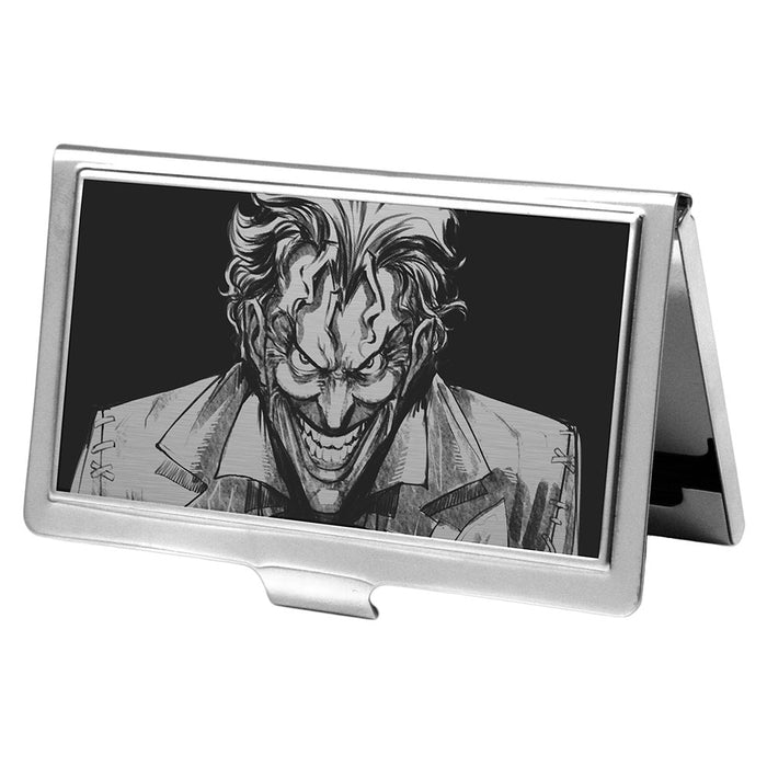 Business Card Holder - SMALL - Joker Smiling CLOSE-UP Reverse Brushed Business Card Holders DC Comics   