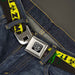 BD Wings Logo CLOSE-UP Full Color Black Silver Seatbelt Belt - Zombies Biohazard Black/Yellow/Green Webbing Seatbelt Belts Buckle-Down   
