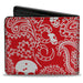 Bi-Fold Wallet - Bandana Skulls Red White Bi-Fold Wallets Buckle-Down   
