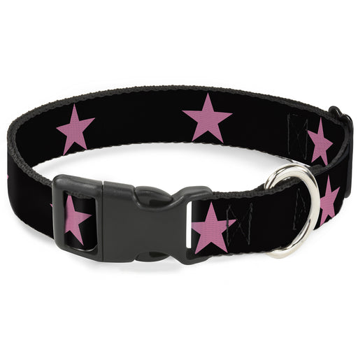 Plastic Clip Collar - Star Black/Pink Plastic Clip Collars Buckle-Down   