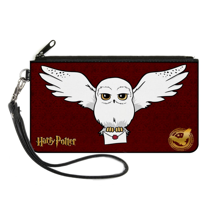 Canvas Zipper Wallet - LARGE - HARRY POTTER Hedwig Delivery Pose DRCMC Icon Burgundy Reds Golds Canvas Zipper Wallets The Wizarding World of Harry Potter Default Title  
