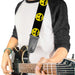 Guitar Strap - Mustache Happy Face2 Black Yellow Black Guitar Straps Buckle-Down   
