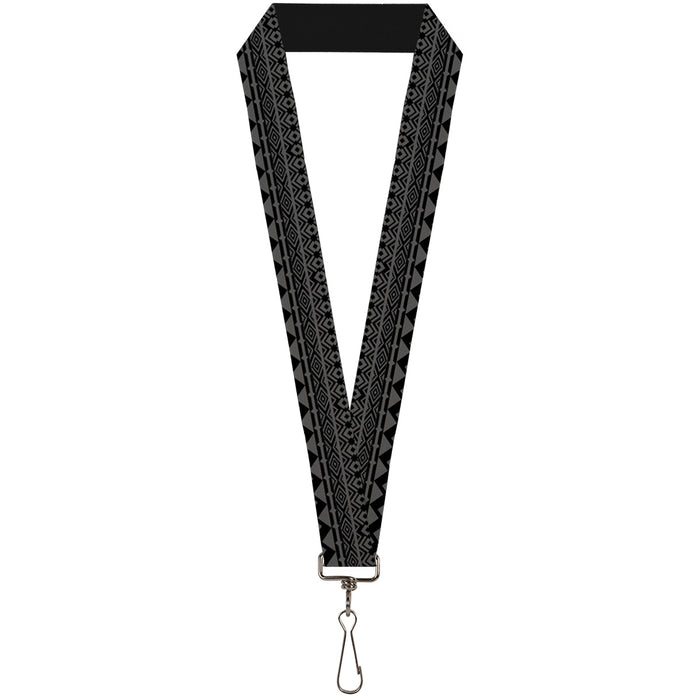 Lanyard - 1.0" - Aztec1 Gray Black Lanyards Buckle-Down   