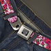 BD Wings Logo CLOSE-UP Full Color Black Silver Seatbelt Belt - Born to Blossom Pink Webbing Seatbelt Belts Buckle-Down   