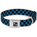 Dog Bone Seatbelt Buckle Collar - Checker Black/Turquoise Seatbelt Buckle Collars Buckle-Down   