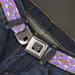 BD Wings Logo CLOSE-UP Full Color Black Silver Seatbelt Belt - Rainbows Scattered Lavender Webbing Seatbelt Belts Buckle-Down   