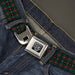 BD Wings Logo CLOSE-UP Full Color Black Silver Seatbelt Belt - Geometric3 Black/Forest Green/Red Webbing Seatbelt Belts Buckle-Down   