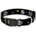 Plastic Clip Collar - Star Wars Death Star Millennium Falcon and X-Wing Fighter in Space Black Plastic Clip Collars Star Wars   