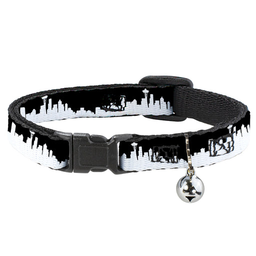 Cat Collar Breakaway - Seattle Solid Skyline Black White Breakaway Cat Collars Buckle-Down   