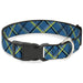 Plastic Clip Collar - Plaid Turquoise/Yellow/Black/Gray Plastic Clip Collars Buckle-Down   