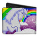Bi-Fold Wallet - Unicorns in Rainbows w Sparkles Purple Bi-Fold Wallets Buckle-Down   