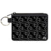 Canvas Zipper Wallet - MINI X-SMALL - Disney Signature D Logo Monogram Black Gray Canvas Zipper Wallets Disney   