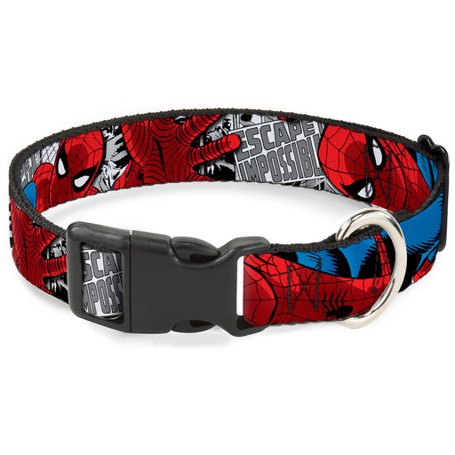 Plastic Clip Collar - Spider-Man Action ESCAPE IMPOSSIBLE Gray Plastic Clip Collars Marvel Comics   