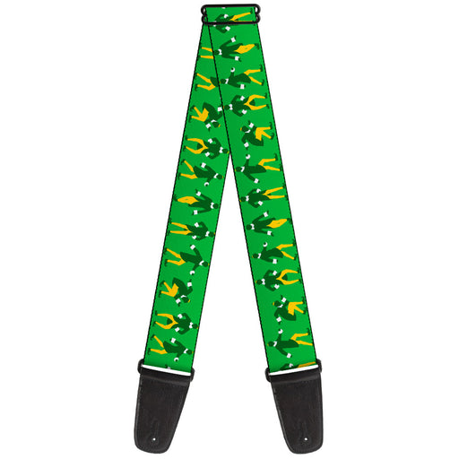 Guitar Strap - Elf Buddy the Elf Silhouette Poses Greens White Yellow Guitar Straps Warner Bros. Holiday Movies   