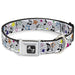 Dog Bone Seatbelt Buckle Collar - Music Notes Stars White/Black/Multi Color Seatbelt Buckle Collars Buckle-Down   