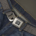 BD Wings Logo CLOSE-UP Full Color Black Silver Seatbelt Belt - Elephant Crackle Grays Webbing Seatbelt Belts Buckle-Down   