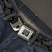 BD Wings Logo CLOSE-UP Full Color Black Silver Seatbelt Belt - Bandana Black/Gray Webbing Seatbelt Belts Buckle-Down   