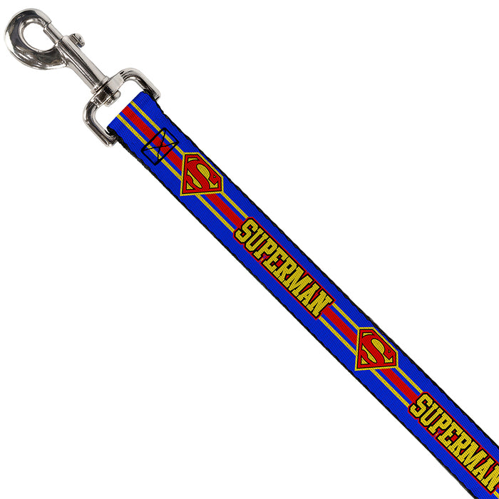 Dog Leash - SUPERMAN/Shield Stripe Blue/Yellow/Red Dog Leashes DC Comics   