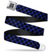 BD Wings Logo CLOSE-UP Full Color Black Silver Seatbelt Belt - Checker Black/Blue Webbing Seatbelt Belts Buckle-Down   