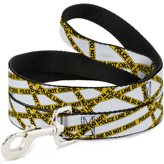 Dog Leash - Police Line White/Yellow Dog Leashes Buckle-Down   