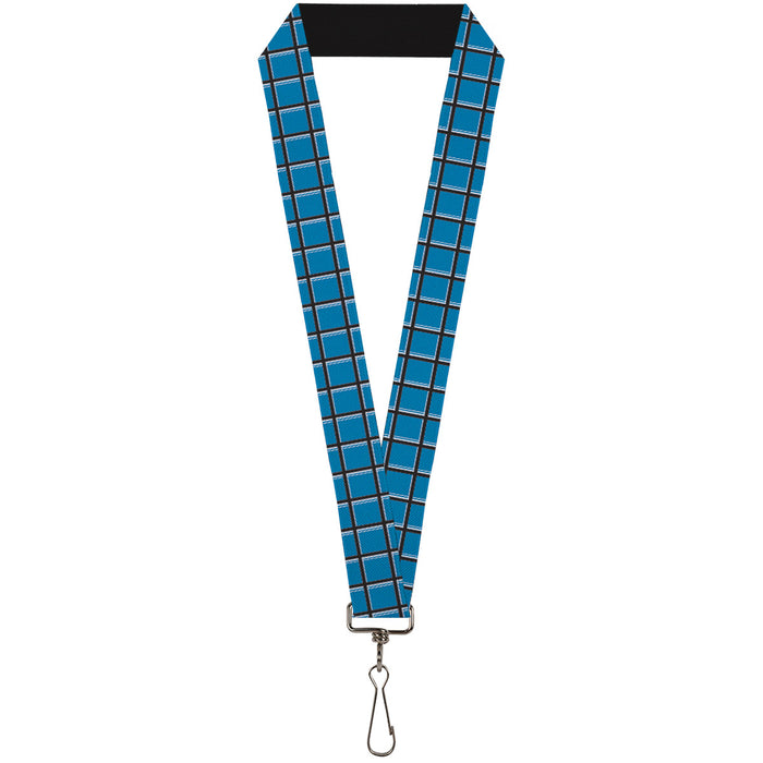 Lanyard - 1.0" - Wire Grid Turquoise Gray White Lanyards Buckle-Down   