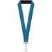 Lanyard - 1.0" - Wire Grid Turquoise Gray White Lanyards Buckle-Down   