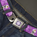 Snowflake Full Color Purple White Seatbelt Belt - Frozen Anna/Elsa/Olaf Poses/Scenes Purples Webbing Seatbelt Belts Disney   