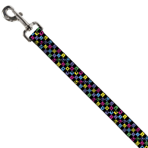 Dog Leash - Musical Checkers Black/Neon Dog Leashes Buckle-Down   