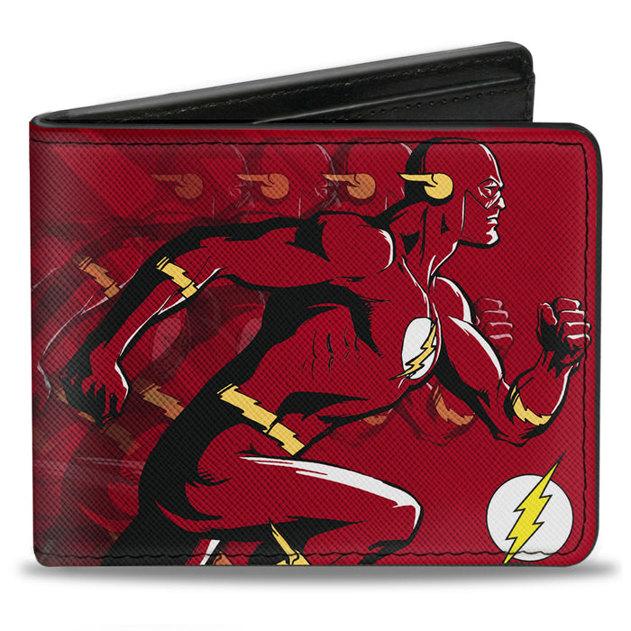 Bi-Fold Wallet - The Flash Running Pose Bolts Trails Reds Bi-Fold Wallets DC Comics   