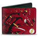 Bi-Fold Wallet - The Flash Running Pose Bolts Trails Reds Bi-Fold Wallets DC Comics   