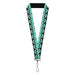 Lanyard - 1.0" - Checker & Stripe Skulls Black White Green Lanyards Buckle-Down   