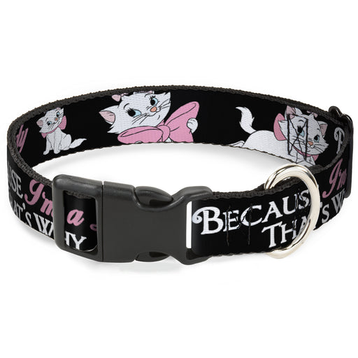 Plastic Clip Collar - Aristocats Marie 3-Poses BECAUSE I'M A LADY THAT'S WHY Black/White/Pink Plastic Clip Collars Disney   