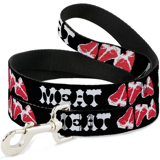Dog Leash - Steaks w/MEAT Text Dog Leashes Buckle-Down   
