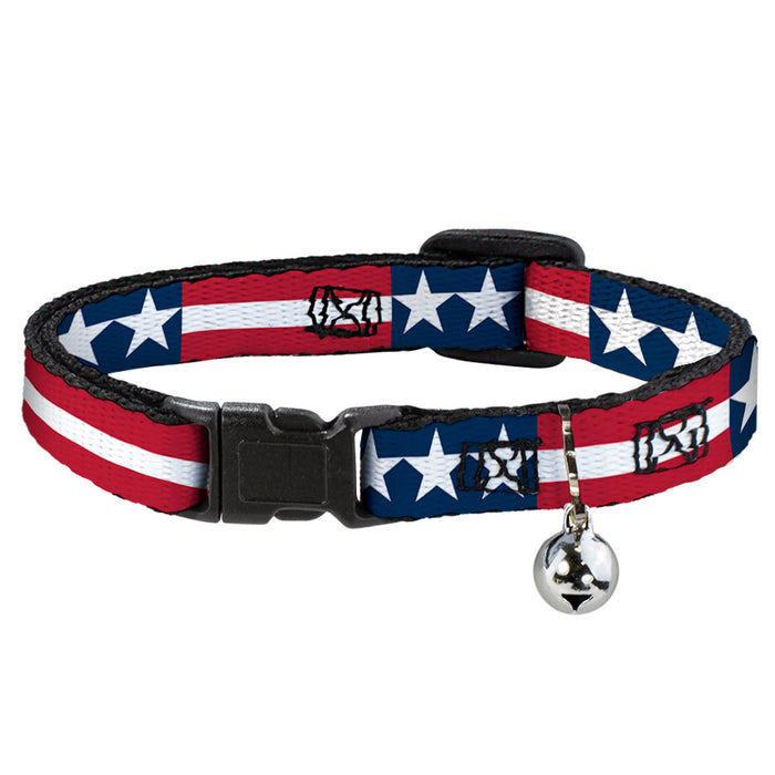 Cat Collar Breakaway - Stars & Stripes Blue White Red White Breakaway Cat Collars Buckle-Down   