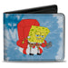 Bi-Fold Wallet - SpongeBob SquarePants Imma Head Out Chair Pose Tie Dye Blues Bi-Fold Wallets Nickelodeon   