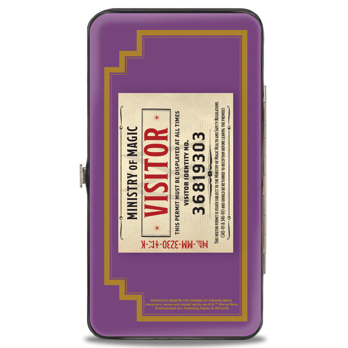 Hinged Wallet - Fantastic Beasts The Crimes of Grindelwald MINISTRY OF MAGIC Icon + VISITOR Pass Purple Gold Multi Color Hinged Wallets The Wizarding World of Harry Potter   