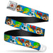 Looney Tunes Logo Full Color White Seatbelt Belt - Looney Tunes 4-Hip Hop Expressions Blue Webbing Seatbelt Belts Looney Tunes   