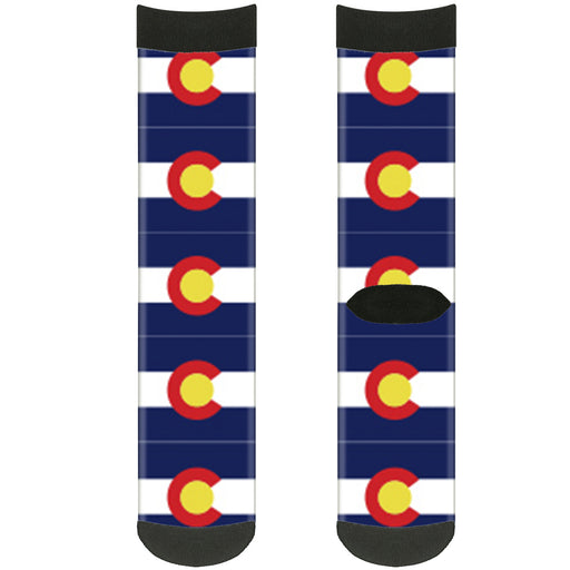Sock Pair - Polyester - Colorado Flags2 Repeat - CREW Socks Buckle-Down   