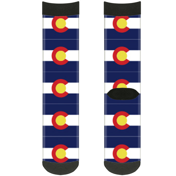 Sock Pair - Polyester - Colorado Flags2 Repeat - CREW Socks Buckle-Down   