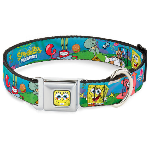 Sponge Bob Face CLOSE-UP Full Color Seatbelt Buckle Collar - SpongeBob and Friends/Logo Seatbelt Buckle Collars Nickelodeon   