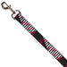 Dog Leash - Love Me w/Sketch Stars & Stripes Black/White/Fuchsia Dog Leashes Buckle-Down   