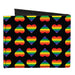 Canvas Bi-Fold Wallet - Rainbow Hearts Flip Black Multi Color Canvas Bi-Fold Wallets Buckle-Down   
