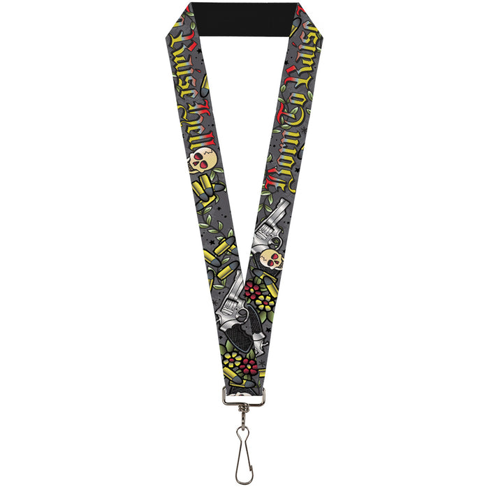 Lanyard - 1.0" - Born to Raise Hell Gray Lanyards Buckle-Down   