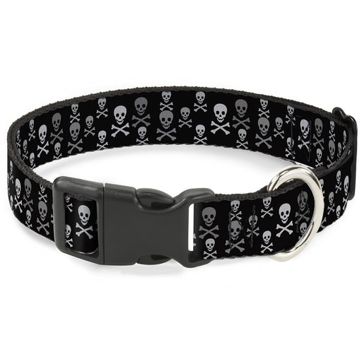 Plastic Clip Collar - Multi Skull Black/Gray Plastic Clip Collars Buckle-Down   