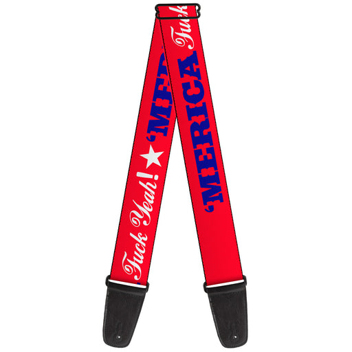 Guitar Strap - MERICA FUCK YEAH! Star Red Blue White Guitar Straps Buckle-Down   